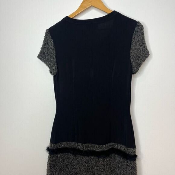 Joseph Ribkoff Women’s Size 6 Boucle Sequined Bow Sheath Dress Black Grey Beaded - Picture 6 of 15